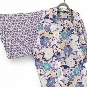 Floral Kimono with Mixed Patterns Duster Lightweight one size